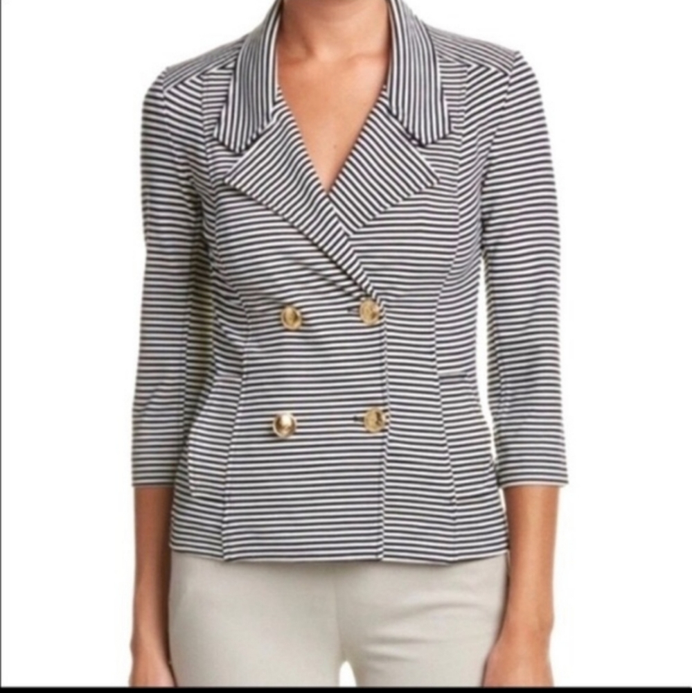🦋Cabi life jacket nautical stretch knit double breasted jacket. Style 823